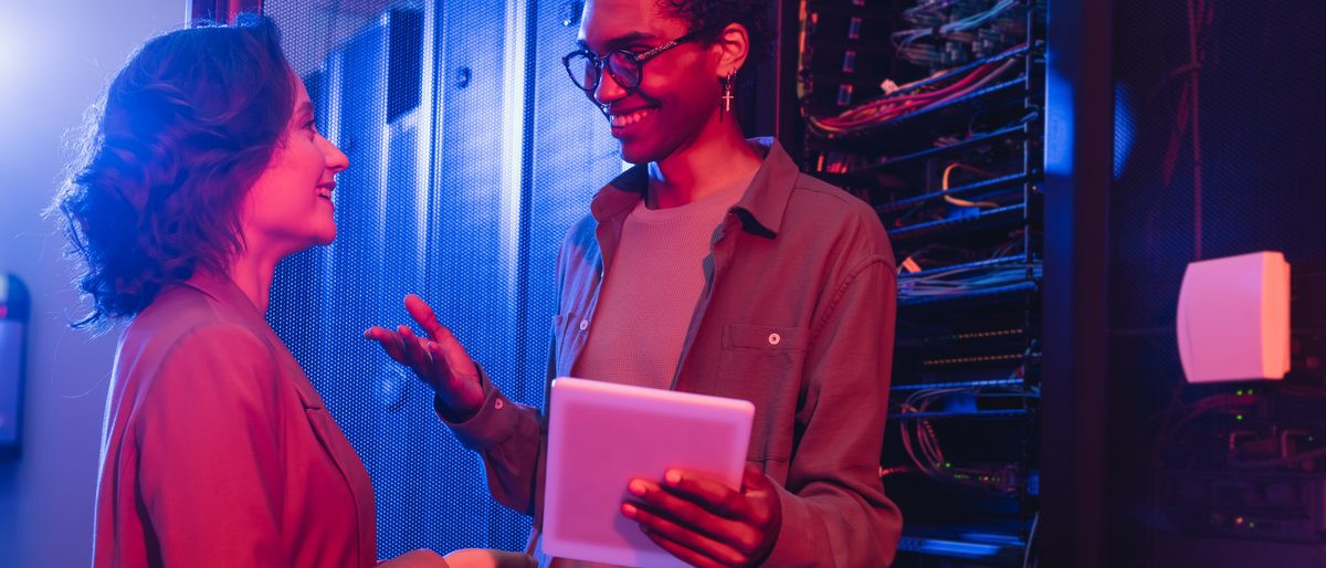 An engineer checking a system against a live reading