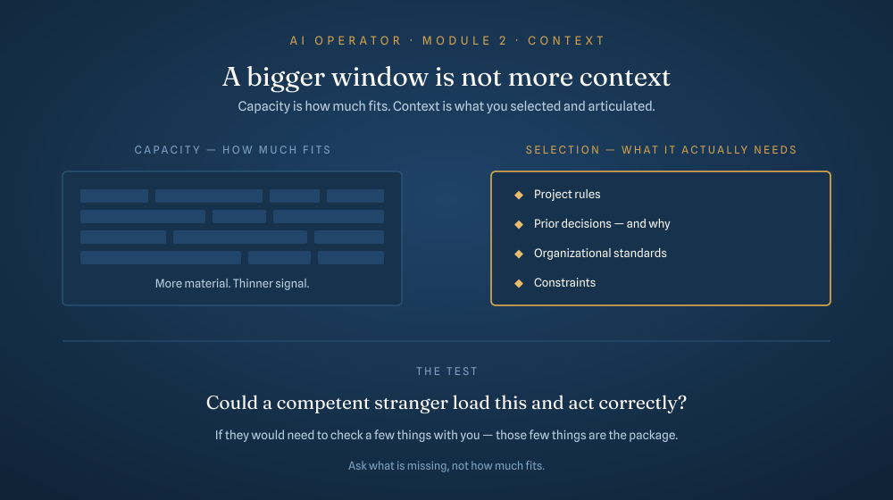 Capacity versus selection