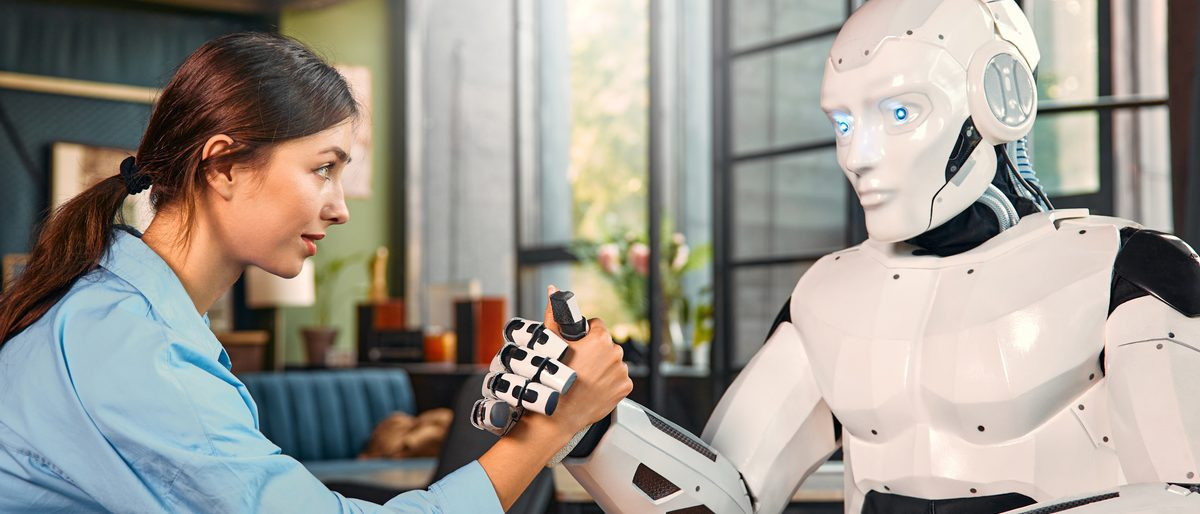 A person reviewing work produced by an AI system